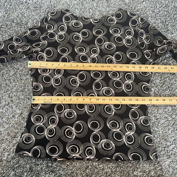 Y2K Top Womens Size XL Brown Geometric Print Stretch Babydoll Empire Waist Cyber - Picture 9 of 10